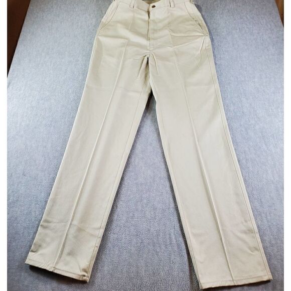 Vtg Hunt Club Pants Mens 32W Tan Ultimate Pleat Chino Fit - Picture 1 of 11